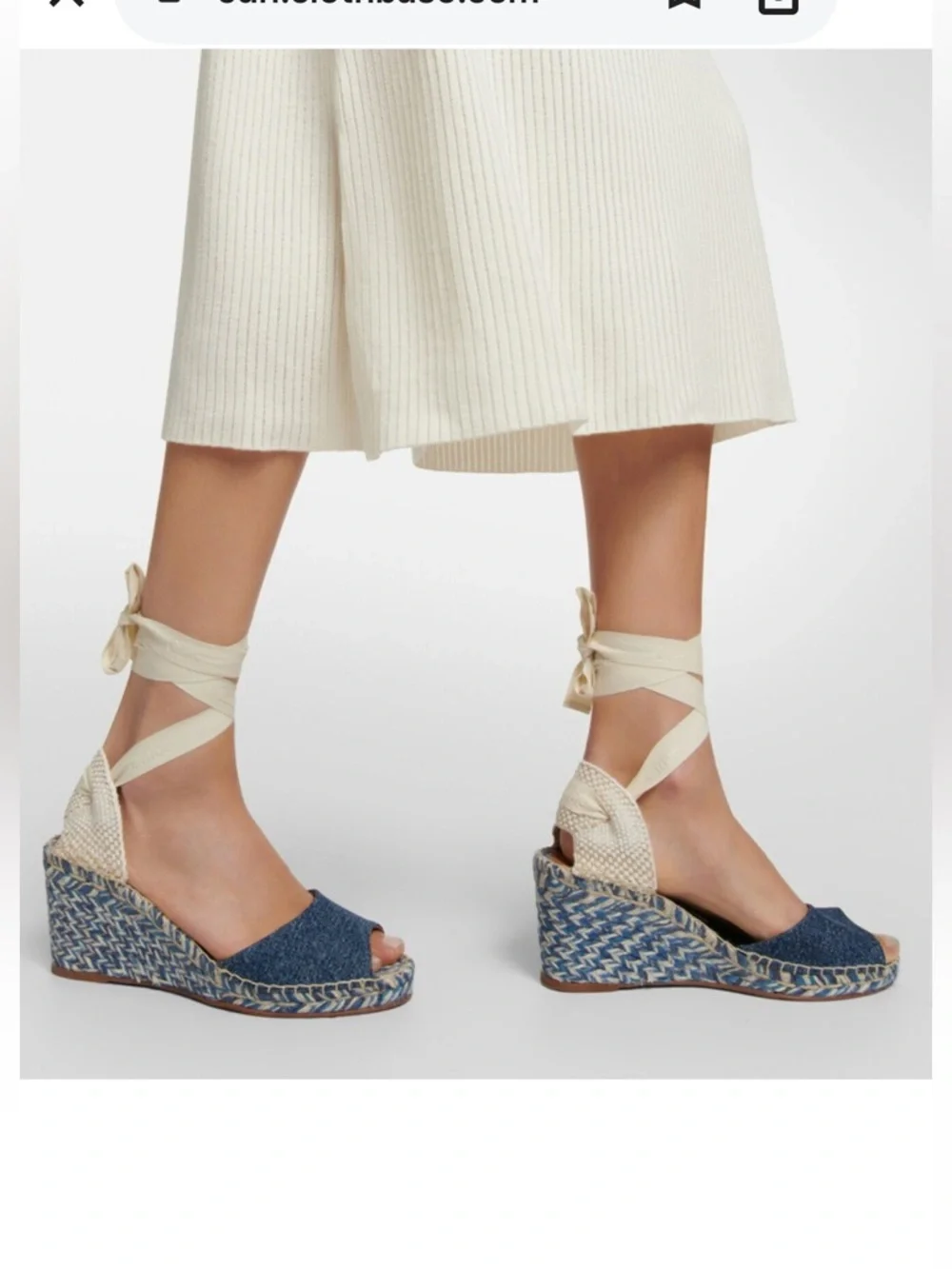 Chloe - Piia denim espadrille wedges - Picture 6 of 10
